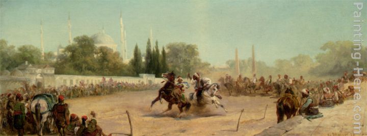 A Horse Race in the Hippodrome painting - Adolf Schreyer A Horse Race in the Hippodrome art painting